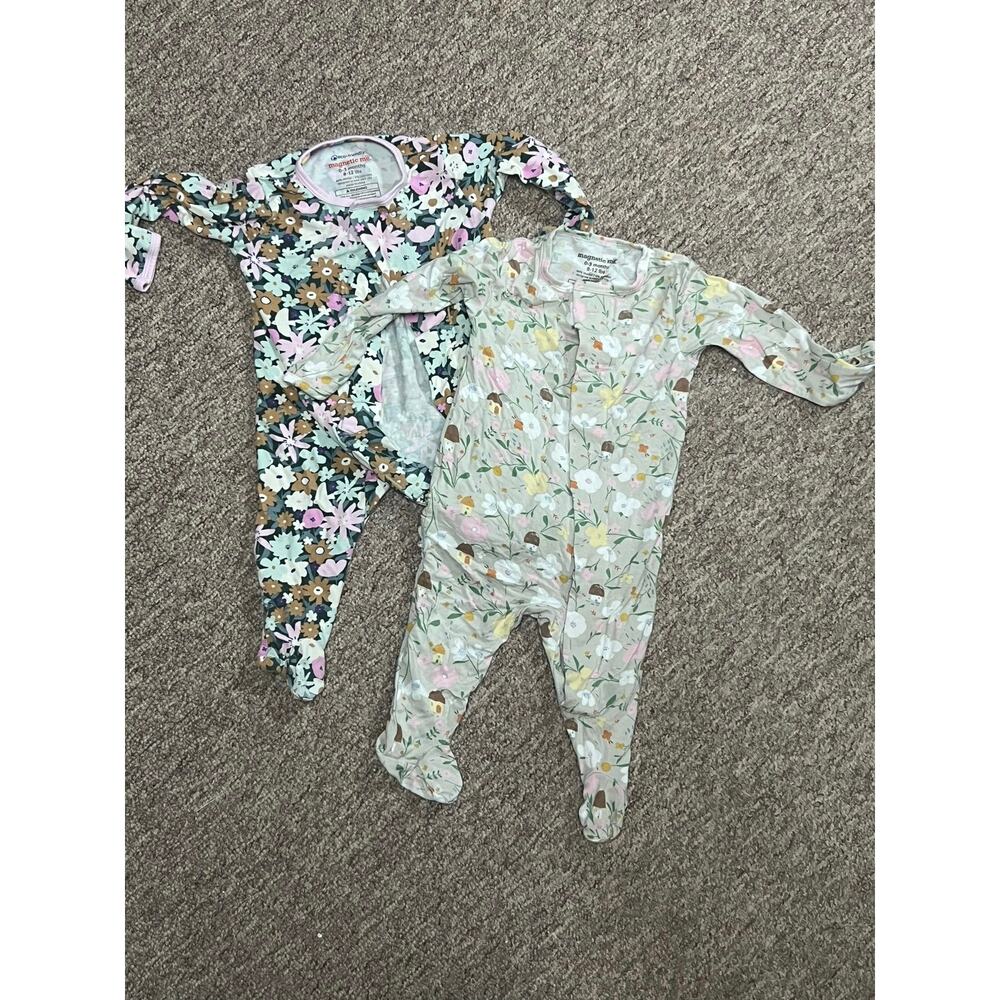 Magnetic Me Baby Girl Magnetic Snap Romper - set of 2